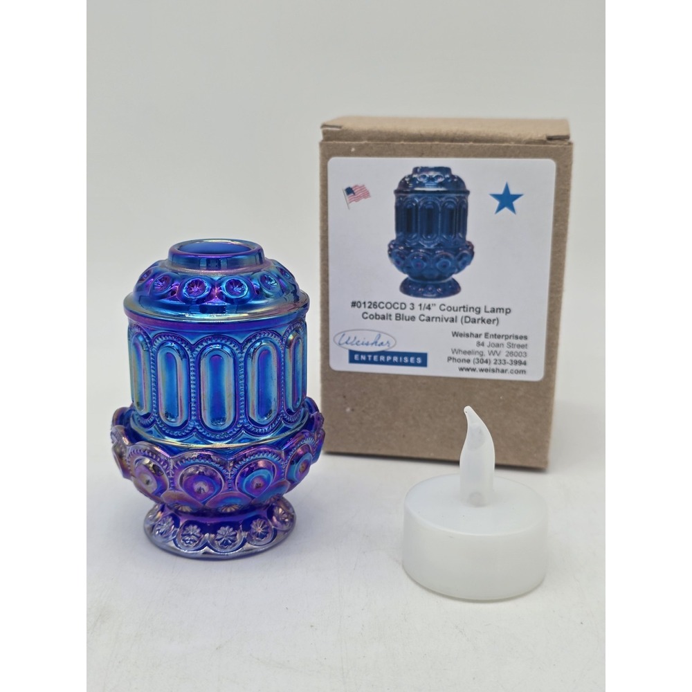 Weishar Moon And Star Mini Courting Fairy Lamp Cobalt Carnival New In Box